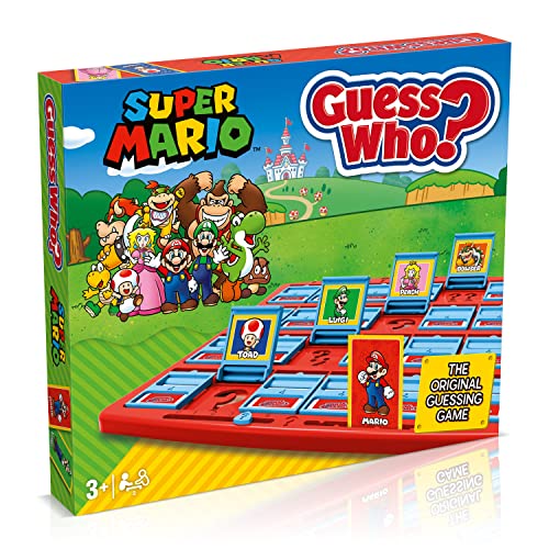 Winning Moves Super Mario Guess Who? Brettspiel, Spielen Sie mit klassischen Nintendo Charakteren einschließlich Mario, Luigi, Peach, Bowser und Donkey Kong, ab 6 Jahren, WM03076-EN1-6, blau, rot von Winning Moves