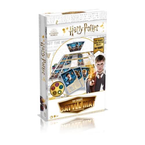 Winning Moves Top Trumps Battle Mat Harry Potter – Kartenspiele – Gesellschaftsspiel – Brettspiel – Schlachtspiel – Reisespiel – für 2 bis 6 Spieler – ab 6 Jahren – französische Version von Winning Moves