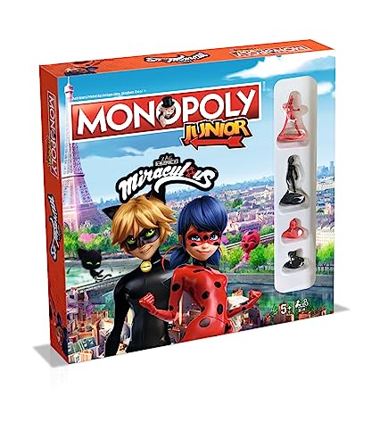 Winning Moves - Monopoly Junior Miraculous Mit Lady Bug, Cat Noir, Den Kwamis Von Miraculous Und Vielen Weiteren Alter 5+ Deutsch, Gesellschaftsspiel für Kinder von Winning Moves