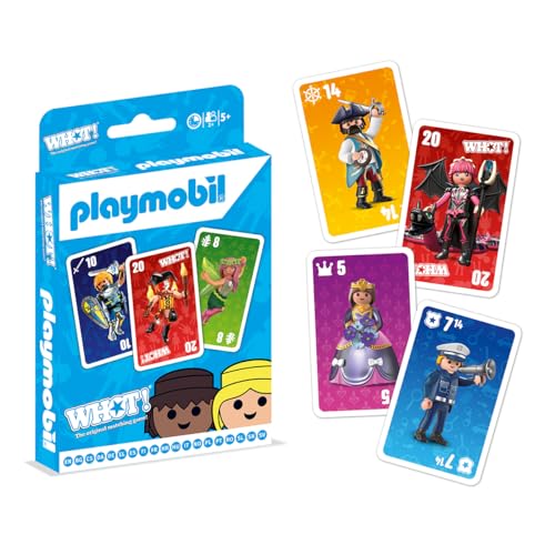 Winning Moves WM03953-ML1-12 WHOT Playmobil Farbe Zahlenspiel Kartenspiel Tolle Lizenz für Kinder, Quiet Shade-Clematis Blue, One Size von Winning Moves