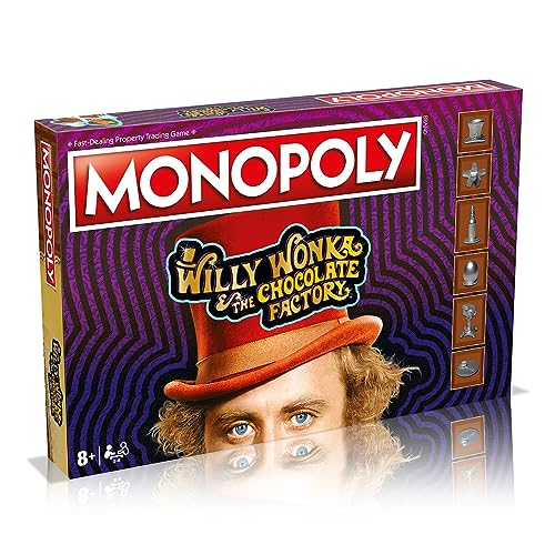 Winning Moves Willy Wonka und das Monopoly Gesellschaftsspiel der Schokoladenfabrik, gehen Sie zu Slugworth, Charlie Bucket und Furnace und ändern Sie Ihren Weg zum Erfolg, tolles Geschenk für von Winning Moves