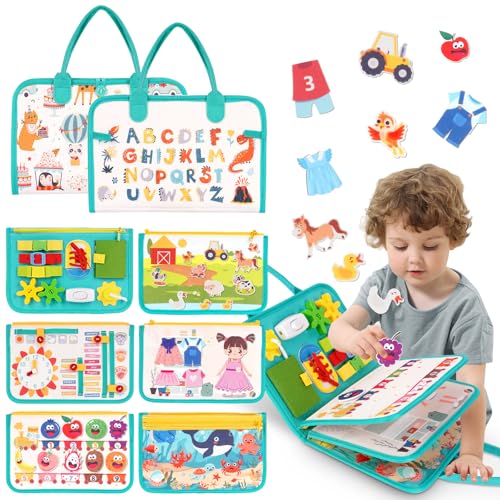 Busy Board Activity Spiel ab 1 2 3 4 Jahre, Montessori Buch Spielzeug, Motorik Sensorik Lernspielzeug Kinder Baby Toddler Kinderspiele Geschenk, Quiet Book Reisespiele Beschäftigung im Flugzeug Auto Busy Board Activity Spiel ab 1 2 3 4 Jahre, Montessori Buch Spielzeug, Motorik Sensorik Lernspielzeug Kinder Baby Toddler Kinderspiele Geschenk, Quiet Book Reisespiele Beschäftigung im Flugzeug Auto von Winnrok