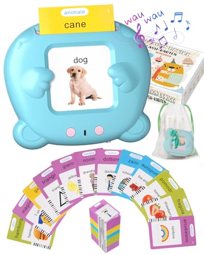 Italienischer Standard, Flashcard Lernspielzeug für Kinder von 2-6 Jahren, 112 Blätter 224 Wörter zum Lernen Audio, Montessori sensorisches Spielzeug für die Logopädie des Autismus Blau Italienischer Standard, Flashcard Lernspielzeug für Kinder von 2-6 Jahren, 112 Blätter 224 Wörter zum Lernen Audio, Montessori sensorisches Spielzeug für die Logopädie des Autismus Blau von Winnrok