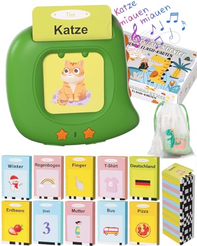 Winnrok 388 Wörter Sprechende Lernkarten Deutsch 20 Thema, Sprachförderung Vokabelfreund Lernen Flash Karten für Kinder, Montessori Spielzeug ab 2 3 Jahre, Kinderspielzeug Oster-Geschenke von Winnrok