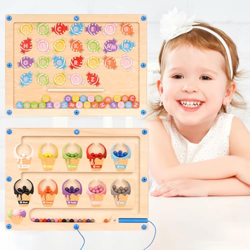Winnrok 2 in 1 Magnetspiel Labyrinth, Montessori Spielzeug ab 3 4 5 Jahre, Weihnachts Geschenke für Kinder Mädchen, Motorikspielzeug Holzspielzeug Kinderspielzeug Busy Board, Sortierspiel Winnrok 2 in 1 Magnetspiel Labyrinth, Montessori Spielzeug ab 3 4 5 Jahre, Weihnachts Geschenke für Kinder Mädchen, Motorikspielzeug Holzspielzeug Kinderspielzeug Busy Board, Sortierspiel von Winnrok