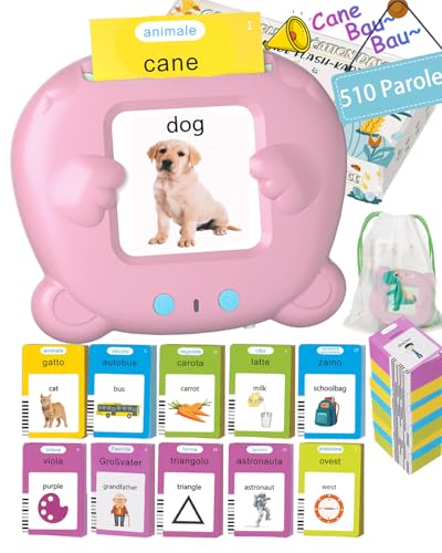 Winnrok 510 Wörter Flash-Karten, italienische Kinder Flash-Karten, Montessori-Spiele Kinder 2 Jahre, Autismus pädagogische Spiele, Lernen zu sprechen Farben Zahl Tiere, rosa Winnrok 510 Wörter Flash-Karten, italienische Kinder Flash-Karten, Montessori-Spiele Kinder 2 Jahre, Autismus pädagogische Spiele, Lernen zu sprechen Farben Zahl Tiere, rosa von Winnrok