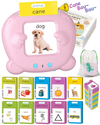 Winnrok Sprechende Montessori zweisprachige Karten, Flashcards Kinder Italienisch, Freund Vokabolo Spiel, Montessori Spiele Kinder 2 Jahre, Lernen Sprechen Nummer Tiere, Weihnachtsgeschenk, Autismus von Winnrok