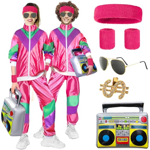 Winric 80er Jahre Outfit Herren Damen, 80er Trainingsanzug, 80er Jahre Accessoires, 80er 90er Jahre Herren Damen, Faschingskostüme, Karneval kostüm für 80er 90er Jahre Themenparty Winric 80er Jahre Outfit Herren Damen, 80er Trainingsanzug, 80er Jahre Accessoires, 80er 90er Jahre Herren Damen, Faschingskostüme, Karneval kostüm für 80er 90er Jahre Themenparty von Winric