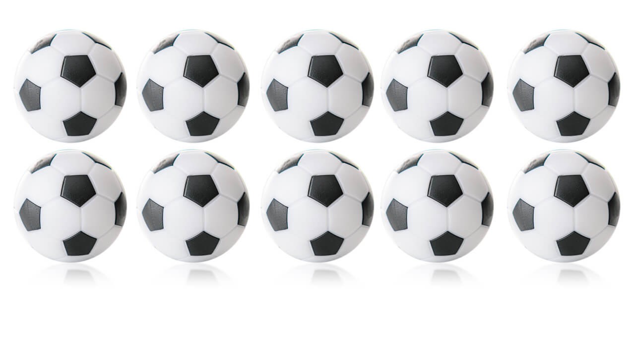 Kickerball Winspeed, 35mm, weiß/schwarz - 10er Set von Winsport