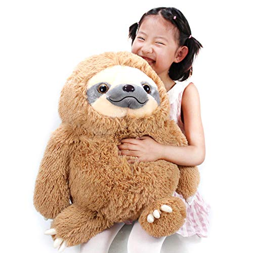 Winsterch Große Faultier Kuscheltier Gefüllten Stofftiere Faultiere Flauschig Weiche Spielzeug Faultier Stofftier Spielzeug Plüsch Faultier Spielzeug Kinder Geschenke Püppchen (Braun,50 cm) EINWEG von Winsterch