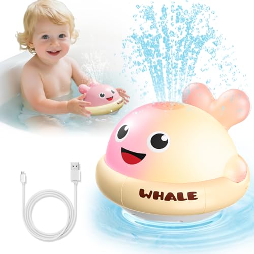 Badewannenspielzeug, Leuchtender spritzender Wal-Spielzeug, Badespielzeuge, ab 1 Jahr, Kleinkindspielzeug, Wasserspielzeug Baby von Winstico
