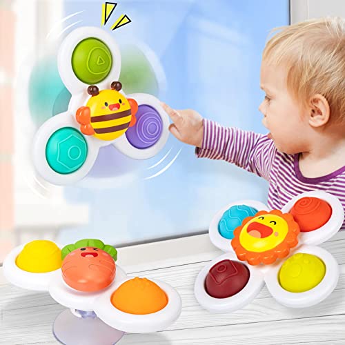 Winstico Saugnapf Spielzeug Baby, 3 Stück Fidget Toys Sensorik Lustige Cartoon Wasserspielzeug für Kinder Toddler ab 18 Monate von Winstico