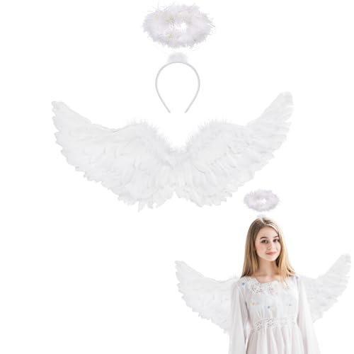 Winwild Engelsflügel Weiß mit Heiligenschein Engel Flügel 60CM Engel Teufel Feen Kostüm Kinder Accessoires für Halloween Karneval Cosplay Party Fasching Verkleidung Winwild Engelsflügel Weiß mit Heiligenschein Engel Flügel 60CM Engel Teufel Feen Kostüm Kinder Accessoires für Halloween Karneval Cosplay Party Fasching Verkleidung von Winwild