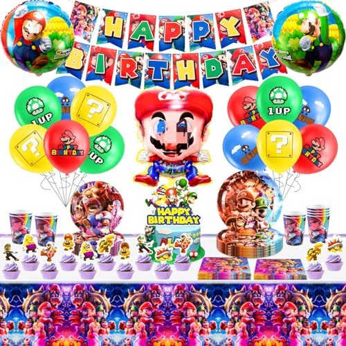 Wirhaut Partygeschirr Geburtstagsdeko 92 Stück Mar io Bros Geburtstag Party Supplies Wirhaut Partygeschirr Geburtstagsdeko 92 Stück Mar io Bros Geburtstag Party Supplies von Wirhaut