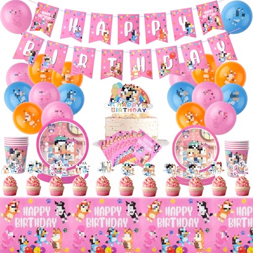 Blu-ey Geburtstagsdeko, 95 Stück Geburtstagsparty Deko Partygeschirr Set, Kindergeburtstag Dekoration Luftballon Banner Tischdecke Teller für Kinder Mädchen Theme Geburtstagsdeko Supplies Blu-ey Geburtstagsdeko, 95 Stück Geburtstagsparty Deko Partygeschirr Set, Kindergeburtstag Dekoration Luftballon Banner Tischdecke Teller für Kinder Mädchen Theme Geburtstagsdeko Supplies von Wirhaut