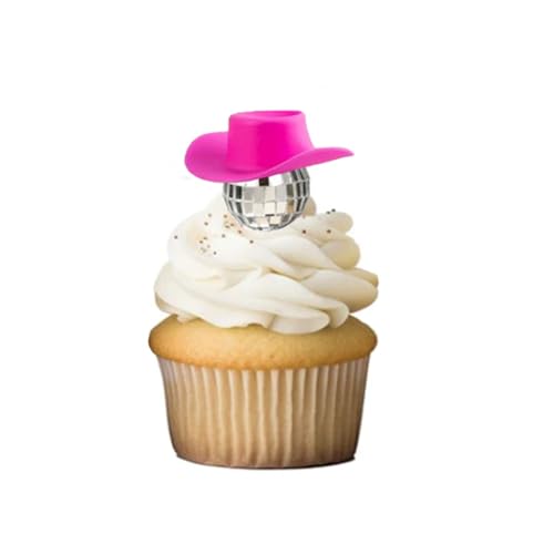 Wisafory 10 Stück Disco-kugel mit Abschlusskappe Mini Abschlussschokoladendekoration Cupcake Topper Disco Balls Kuchenaufsatz Tischdekoration für DJ Club Party Weihnachten Valentine Baum Hochzeit 6# von Wisafory