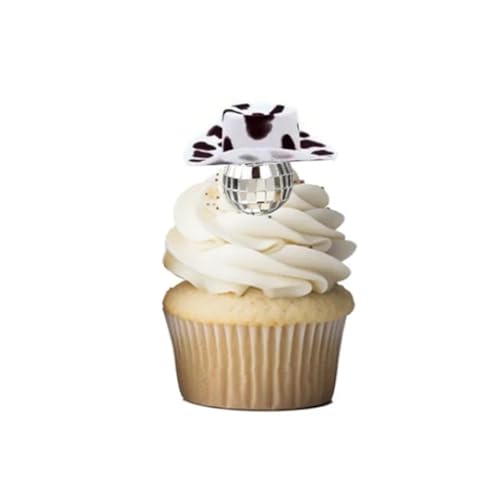 Wisafory 10 Stück Disco-kugel mit Abschlusskappe Mini Abschlussschokoladendekoration Cupcake Topper Disco Balls Kuchenaufsatz Tischdekoration für DJ Club Party Weihnachten Valentine Baum Hochzeit 7# von Wisafory