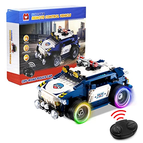 Auldey W Wise Block 389046 Sportwagen Electric, Rennauto für Junge und Mädchen, Modellauto Bausteine mit 302 PCS, Spielzeug Autos mit Rückziehmotor und Fernbedienung ab 3 Jahr Home von AULDEY