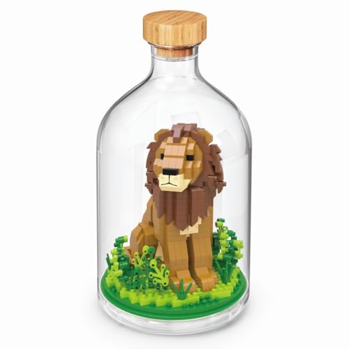 WiseHawk Bausatz mit Miniaturblöcken zum BAU von Insekten und kleinen Tieren. Inklusive Methacrylat-Flasche zum Schutz der Konstruktion. Löwe von WiseHawk