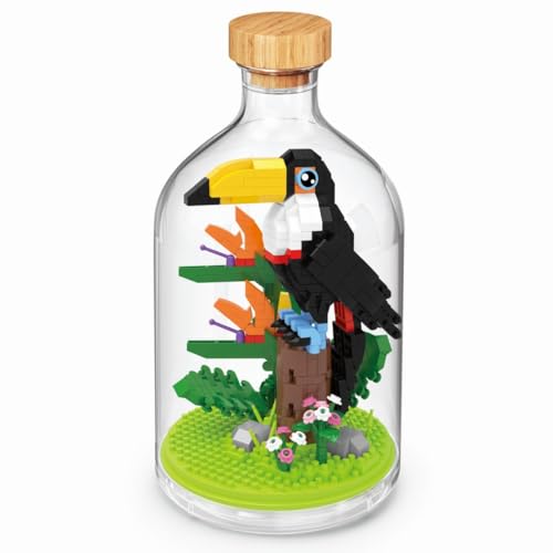 WiseHawk Bausatz mit Miniaturblöcken zum BAU von Insekten und kleinen Tieren. Inklusive Methacrylat-Flasche zum Schutz der Konstruktion. Tukan von WiseHawk