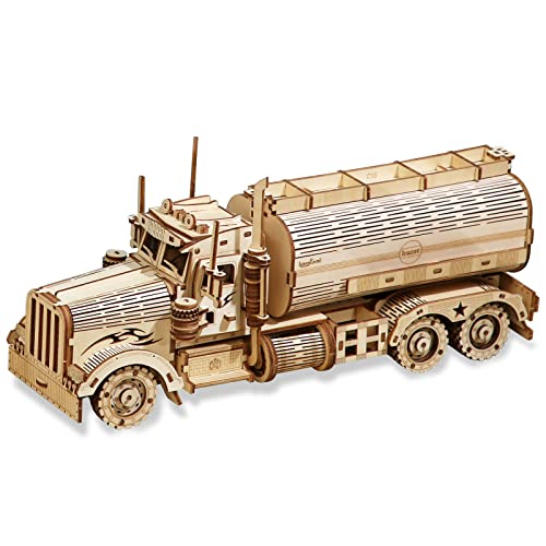 3D Puzzle Tankwagen Holzmodell für Erwachsene zum Bauen, Mechanische Modellbausätze, Baukasten Holz DIY Handwerks Spiele, Pädagogisches Holzpuzzle Geschenk für Jugendliche und Erwachsene von Wisebom
