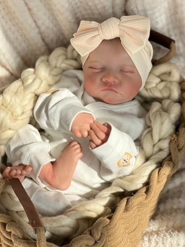 Wisfancy Reborn Puppe Mädchen lebensecht 19 Zoll Silikon Baby Puppe weichen Stoff Körper Neugeborenes Baby Puppen wie echte Baby für Kinder 3+ von Wisfancy