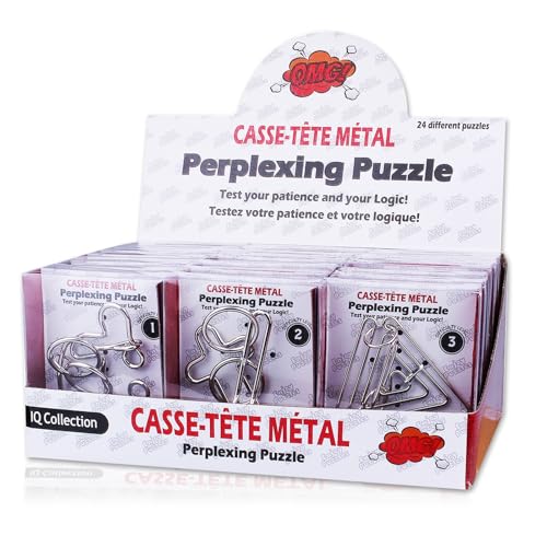 WishesMar Knobelspiele Metall Set von 24 Geduldsspiel für Kinder und Erwachsene - Knobeleien Puzzle aus Metall Knobeln Metal Rätsel Spielzeug Geschenk für Junge und Mädchen WishesMar Knobelspiele Metall Set von 24 Geduldsspiel für Kinder und Erwachsene - Knobeleien Puzzle aus Metall Knobeln Metal Rätsel Spielzeug Geschenk für Junge und Mädchen von WishesMar