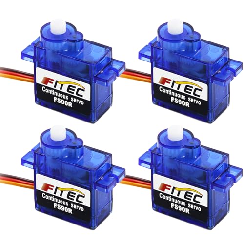 Wishiot Feetech FS90R Mini-Micro-Servomotor, 360 Grad, kontinuierliche Drehung, Servomotor für Microbit Roboter, Hubschrauber, Flugzeug, Boot, 4 Stück Wishiot Feetech FS90R Mini-Micro-Servomotor, 360 Grad, kontinuierliche Drehung, Servomotor für Microbit Roboter, Hubschrauber, Flugzeug, Boot, 4 Stück von Wishiot