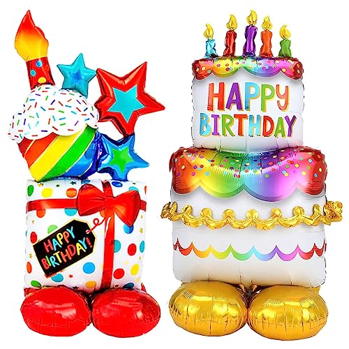 Folienballon Happy Birthday XXL,Happy Birthday Luftballon Stehend,Geburtstagsballons Aufblasbare Torten und Geschenk,Helium Ballon Geburtstag Party Dekoration Für Kinder Junge Mädchen und Erwachsene Folienballon Happy Birthday XXL,Happy Birthday Luftballon Stehend,Geburtstagsballons Aufblasbare Torten und Geschenk,Helium Ballon Geburtstag Party Dekoration Für Kinder Junge Mädchen und Erwachsene von Wishstar