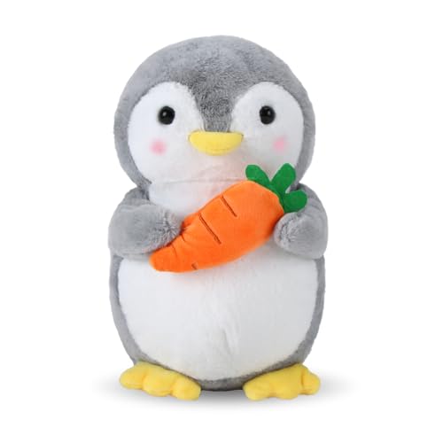 Wishstar Kuscheltier Pinguin Plüschtier für Kinder, Stofftier Schmusetier zum Kuscheln & Spielen, Squishmallow Pinguin Geschenk, Pudgy Penguins Plush Für Mädchen Jungen(Pinguin mit Karotte,25 cm) von Wishstar