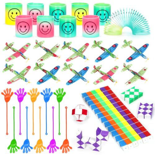 Kinder Geburtstag Mitgebsel Set, Party Mitgebsel Kinder, Mitgebsel Set Styroporflieger, Klatschhand, Kindergeburtstag Gastgeschenke Mädchen Jungen, Give Aways Kindergeburtstag für Partybeutelfüller von Wishstar