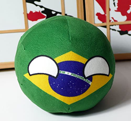 20 cm Polandball Plüschpuppen, Countryball USSR Usa Country Ball Stofftier, Anime Plüschkissen, Geburtstagsgeschenke Für Jungen Mädchen Brasilien von Wishtoy