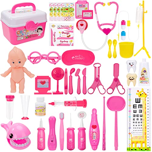 Arztkoffer für Kinder, Zahnarzt Spielzeug Rollenspiel Set, 40pcs Medizinisches Doktor Spielset Kit mit Stethoskop, Doktorkoffer Geschenk für Mädchen ab 3 Jahren Arztkoffer für Kinder, Zahnarzt Spielzeug Rollenspiel Set, 40pcs Medizinisches Doktor Spielset Kit mit Stethoskop, Doktorkoffer Geschenk für Mädchen ab 3 Jahren von Wisplye