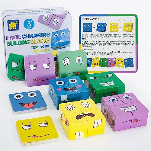 Holzpuzzle Kinder Hölzerne Ausdrücke Puzzle, Montessori Spielzeug Educational Block Puzzles Zauberwürfel Bausteine Lernspielzeug Geschenk für Jungen Mädchen ab 3 4 5 Jahre Holzpuzzle Kinder Hölzerne Ausdrücke Puzzle, Montessori Spielzeug Educational Block Puzzles Zauberwürfel Bausteine Lernspielzeug Geschenk für Jungen Mädchen ab 3 4 5 Jahre von Wisplye