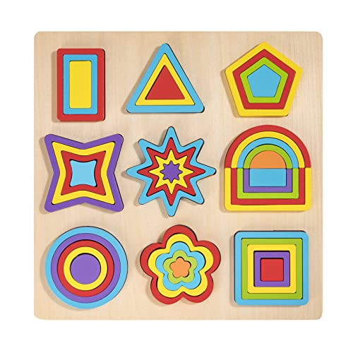 Holzpuzzle für Kleinkinder, Montessori Steckpuzzle Board Mehrere Geometrisches Hölzernes Puzzle Spielzeug für Kinder, Pädagogisches Baby Feinmotorik Form Block Lehrspielzeuge Holzpuzzle für Kleinkinder, Montessori Steckpuzzle Board Mehrere Geometrisches Hölzernes Puzzle Spielzeug für Kinder, Pädagogisches Baby Feinmotorik Form Block Lehrspielzeuge von Wisplye