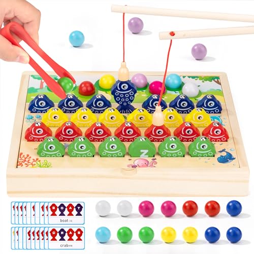Holzspielzeug Magnetisch Angelspiel Feinmotorik Spielzeug, Lernspielzeug Montessori Kinderspielzeug Motorikspielzeug Buchstaben Wörter für Junge Mädchen 3 4 5 6 7 Jahre Holzspielzeug Magnetisch Angelspiel Feinmotorik Spielzeug, Lernspielzeug Montessori Kinderspielzeug Motorikspielzeug Buchstaben Wörter für Junge Mädchen 3 4 5 6 7 Jahre von Wisplye