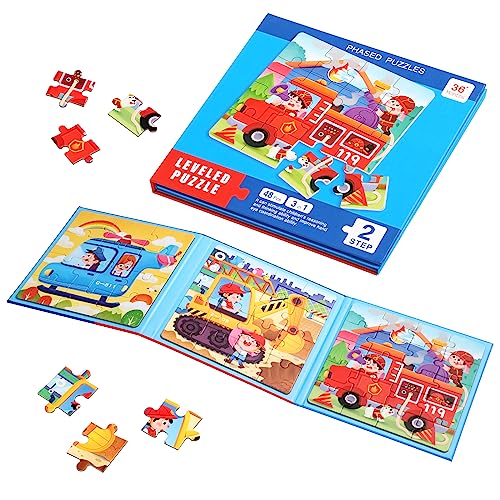 Kinderpuzzle Magnetspiel ab 3 4 5 Jahre, 48 Teile Magnet Puzzle Kinder Reisespiele Pädagogisches Puzzles Lernspielzeug Geschenk für Kleinkind Mädchen Jungen (Transport) von Wisplye