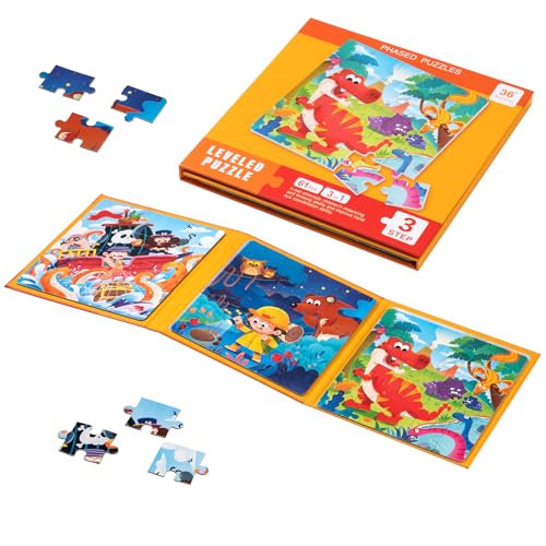 Kinderpuzzle Magnetspiel ab 3 4 5 Jahre, 61 Teile Magnet Puzzle Kinder Reisespiele Pädagogisches Puzzles Lernspielzeug Geschenk für Kleinkind Mädchen Jungen (Dinosaurier) von Wisplye
