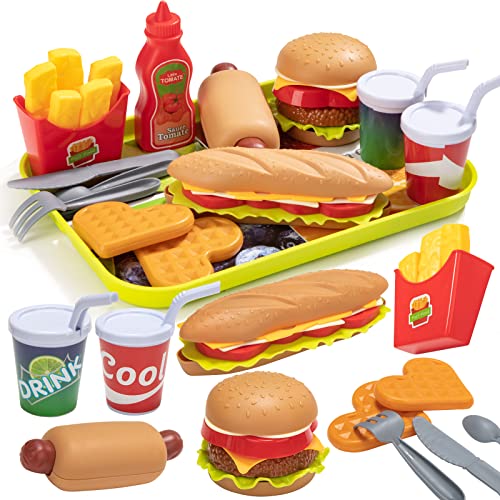 Küchenspielzeug für Kinder, Lebensmittel Spielzeug Set, Küche Hamburger Pädagogisches Rollenspiele Lernspielzeug Zubehör, Geschenk für Jungen und Mädchen ab 3 Jahre Küchenspielzeug für Kinder, Lebensmittel Spielzeug Set, Küche Hamburger Pädagogisches Rollenspiele Lernspielzeug Zubehör, Geschenk für Jungen und Mädchen ab 3 Jahre von Wisplye