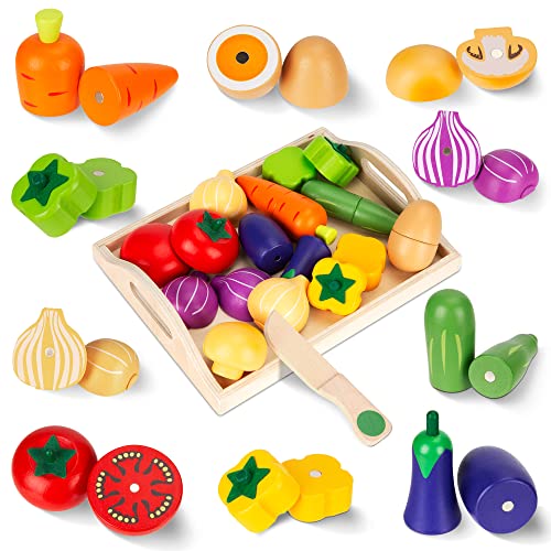 Lebensmittel Spielzeug Schneideset Obst Gemüse Spielzeug, Küchenspielzeug für Kinder aus Holz, Kinderküche Essen Zubehör Rollenspiele Pädagogisches Spielzeug Geschenk für Jungen und Mädchen Lebensmittel Spielzeug Schneideset Obst Gemüse Spielzeug, Küchenspielzeug für Kinder aus Holz, Kinderküche Essen Zubehör Rollenspiele Pädagogisches Spielzeug Geschenk für Jungen und Mädchen von Wisplye