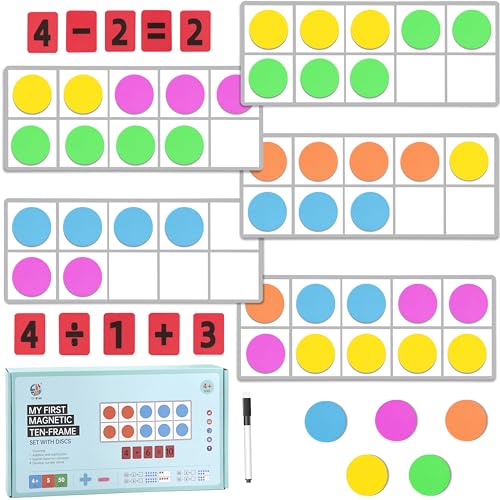Magnetische Zehnerrahmen Manipulativ für Kinder, 5 Tafeln & 50 Bunte Magnetische, Zahlen Rechenaufgaben Magnet Spielzeug, Kühlschrankmagnete Montessori Lernspielzeug Geschenk für 4 5 6 7 Jahre Magnetische Zehnerrahmen Manipulativ für Kinder, 5 Tafeln & 50 Bunte Magnetische, Zahlen Rechenaufgaben Magnet Spielzeug, Kühlschrankmagnete Montessori Lernspielzeug Geschenk für 4 5 6 7 Jahre von Wisplye