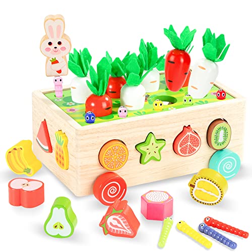 Montessori Spielzeug, Holzspielzeug Magnetische Angelspiel Farmspiel Motorik Steckspiel, Karottenernte Gemüse Sortier- & Stapels Lernspielzeug Geschenk für Mädchen Junge Kleinkind ab 2 3 4 Jahre Montessori Spielzeug, Holzspielzeug Magnetische Angelspiel Farmspiel Motorik Steckspiel, Karottenernte Gemüse Sortier- & Stapels Lernspielzeug Geschenk für Mädchen Junge Kleinkind ab 2 3 4 Jahre von Wisplye