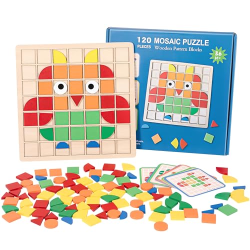 Mosaik Puzzle, Holz Kinder Geometrische Formen Tangram Muster Blöcke Set, Steckspielzeug Brettspiel, Montessori Spielzeug Kinder Pädagogisches ab 3 4 5 6 Jahre Mosaik Puzzle, Holz Kinder Geometrische Formen Tangram Muster Blöcke Set, Steckspielzeug Brettspiel, Montessori Spielzeug Kinder Pädagogisches ab 3 4 5 6 Jahre von Wisplye