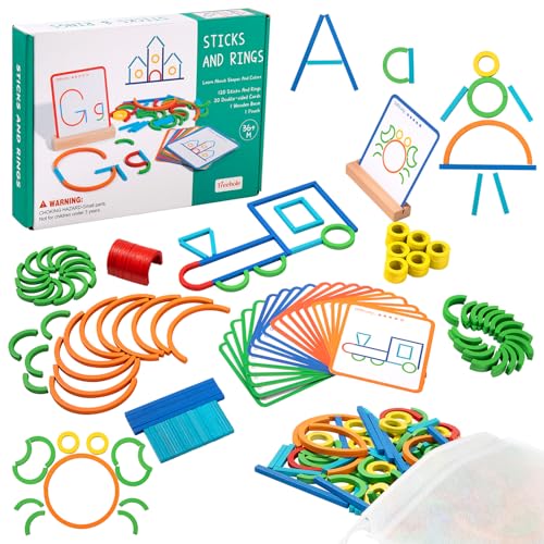 Regenbogen Spielzeug, Kreatives Puzzle Stapelspiel Holz Montessori Spielzeug, Geometrie Vorschule Stapeln Holzpuzzle Pädagogische Puzzle für Baby Kinder von Wisplye