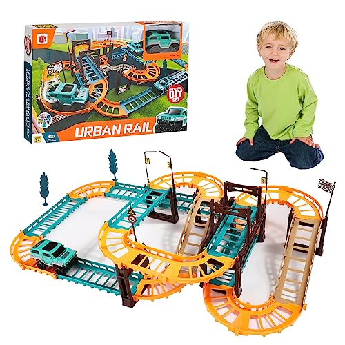 Rennstrecken Spielzeug Set Baufahrzeuge, 49 Stück Elektrische Cars Autorennbahn mit Rennbahn, Flexible Trains Tracks Bahngleise Spiele, Geburtstag Geschenke für Kinder ab 3 4 5 6 Jahren Junge Mädchen Rennstrecken Spielzeug Set Baufahrzeuge, 49 Stück Elektrische Cars Autorennbahn mit Rennbahn, Flexible Trains Tracks Bahngleise Spiele, Geburtstag Geschenke für Kinder ab 3 4 5 6 Jahren Junge Mädchen von Wisplye