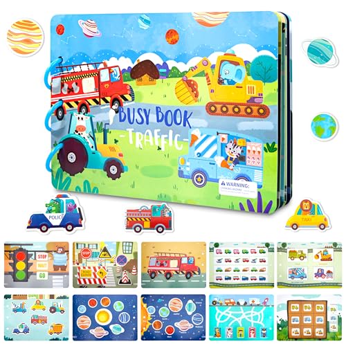 Busy Book for Toddlers, Quiet Book Montessori Sensorisches Spielzeug, Kinder Aufkleber Bücher Spielzeugbuch für Reisespiele Baby ab 3 4 5 6Jahre von Wisplye