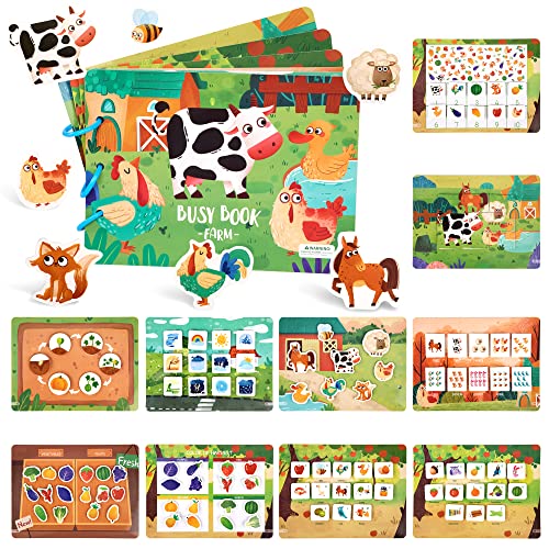 Busy Books for Toddlers, Montessori Quiet Book, Kinder Aufkleber Bücher Sensorisches Spielzeug Pädagogisches Lernspielzeug für Baby Junge Mädchen ab 3 4 5 6 Jahre von Wisplye