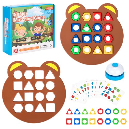 Wisplye Formanpassung Spiel Farbsensorisches Lernspielzeug Set, Geometrisches Puzzles mit Karten, Brettspiele Baby Montessori Sensorik Spielzeug für Kinder Junge Mädchen ab 3 4 5 6 Jahre von Wisplye