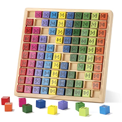Wisplye 1x1 Hölzerne Einmaleins Board Spiel Mathematik Spielzeug, Montessori Multiplikationsbrett Holz Kinder Lernspielzeug Schule Einschulung Geschenk für Kinder 5 6 7Jahre Wisplye 1x1 Hölzerne Einmaleins Board Spiel Mathematik Spielzeug, Montessori Multiplikationsbrett Holz Kinder Lernspielzeug Schule Einschulung Geschenk für Kinder 5 6 7Jahre von Wisplye