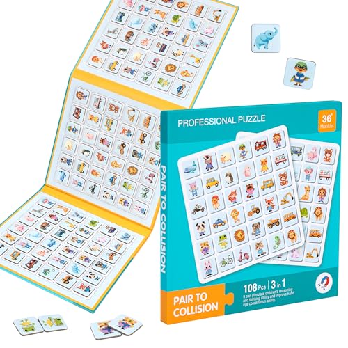 Wisplye Memory Spiel Magnetisches Matching-Karten für Kleinkinder Speicherkarten Lernspielzeug für Vorschule 4 5 6 Jahre alt von Wisplye